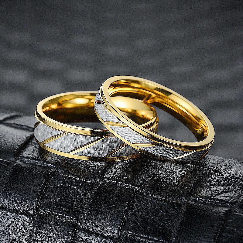 Korean Style Twill Titanium Steel Ring: 18K Gold Plated Couple & Pinky Rings, Trendy Hand Jewelry