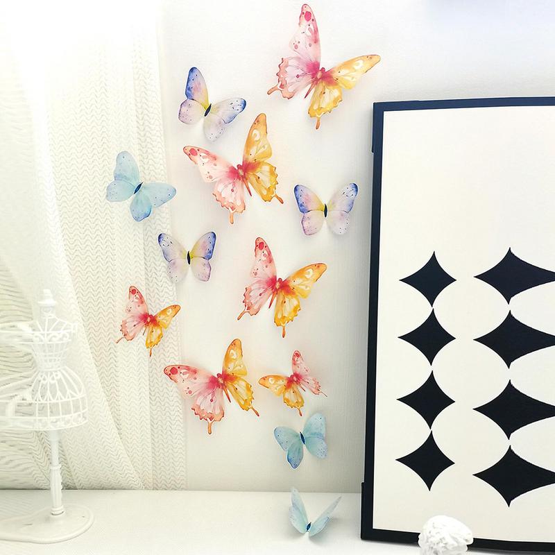 

Colorful Butterflies For Craft 3D Children s Room Wall Stickers Set 12pcs Candy Color Background Refrigerator Art Decals spain