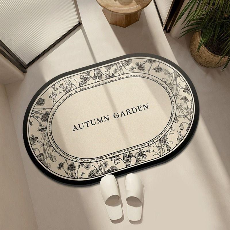Diatom Mud Bathroom Non-Slip Bath Room Floor Mat Entry Mat Kitchen Non-Slip + Mat Diatom Mud Absorbent Foot Mat 50*80cm