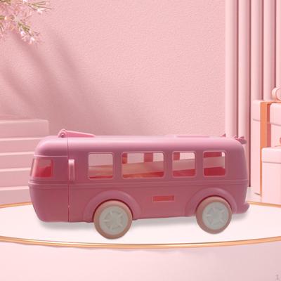 Bus Shape Water Bottle with Straw and Strap Adjustable Shoulder 500ml Capacity for Girls Boys