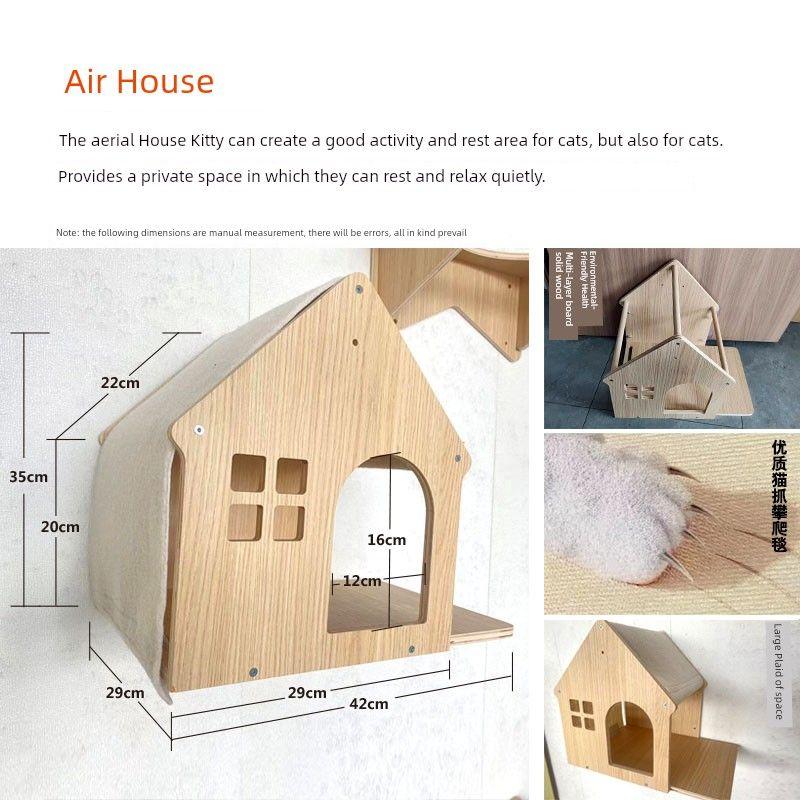 

Настенный кошачий комплекс, когтеточка, настенное прозрачное кошачье гнездо, многослойная доска из массива дерева, подвесная кошачья капсула, гамак, товары для питомцев [Screw] air House (need to punch mounting screws)