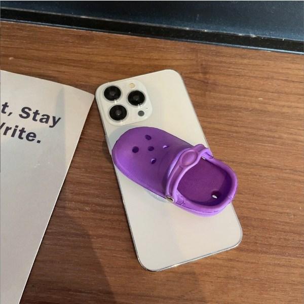 Lazenda Cute Colored Slipper-shaped Smartphone Stand Holder, Purple, 1 Piece