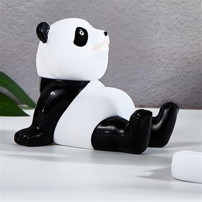 Universal Cute Panda Mobile Phone Holder Stand Modern Resin Sculpture Statue Home Office Desk Decoration