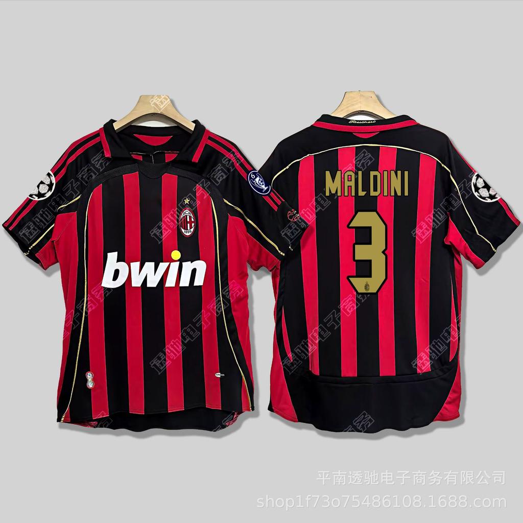 0607AC Milan retro jersey Cacanesta Maldini Inzaghi Pirlo long short-sleeved football jersey