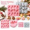 12-Cavity Christmas Themed Silicone Baking with 6 Shapes for and Chocolate Making