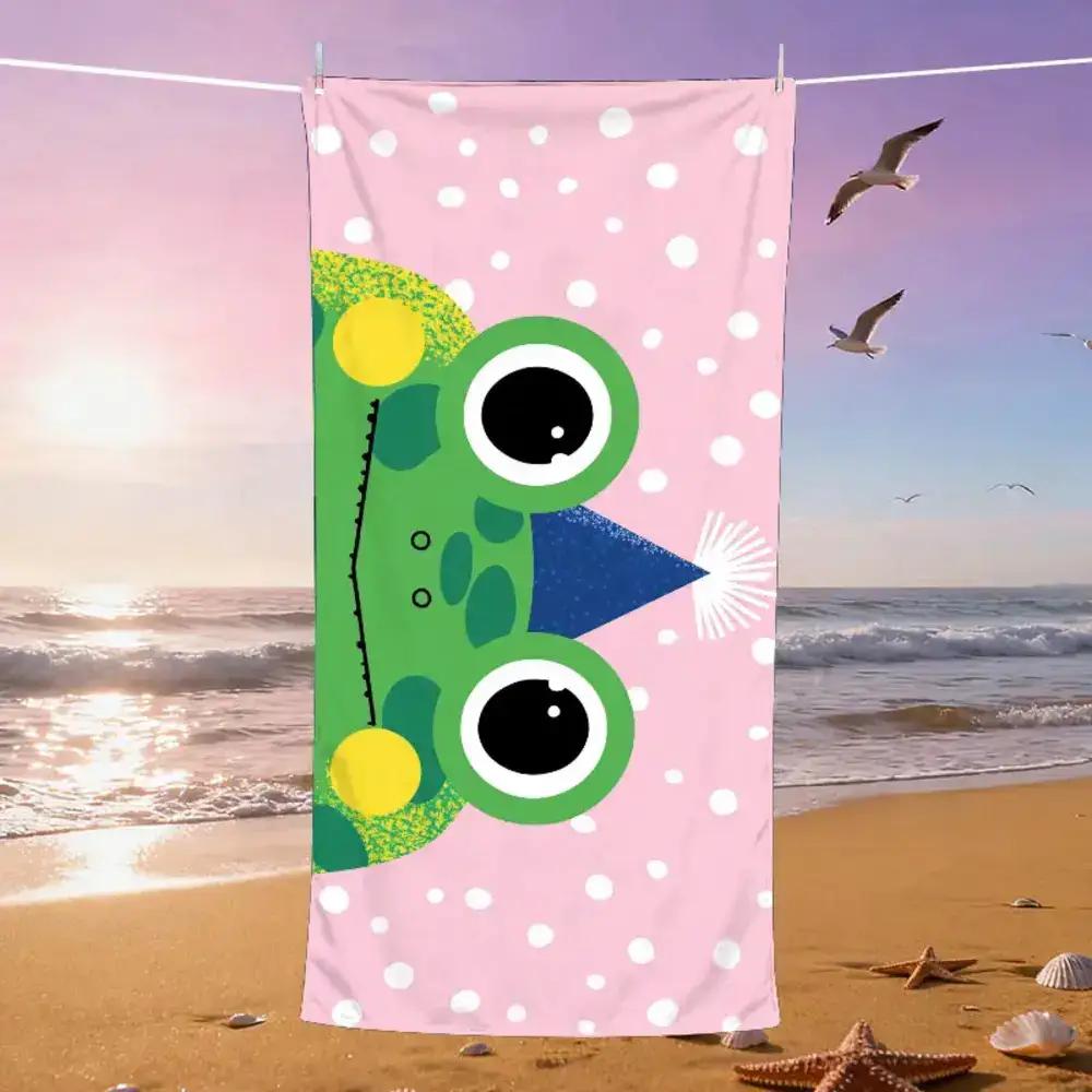 1pc Illustration and Picture Book Sharing Theme Beach Towel, Pink Party Festival Beach Towel, Soft, Absorbent, Quick-Drying