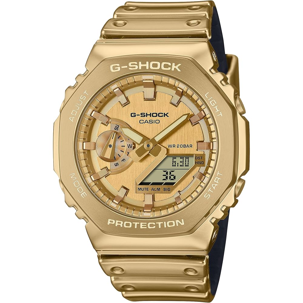 

Casio G-Shock GM-2100YMG-9A9 Analog-Digital Watch Gold Tough Silicone Band Men s Overseas Model