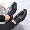 Men Fashion Derby Shoes PU Black Thick Soled Durable Leather Men Lace Up Business High Quality Formal Shoes Size 38-44
