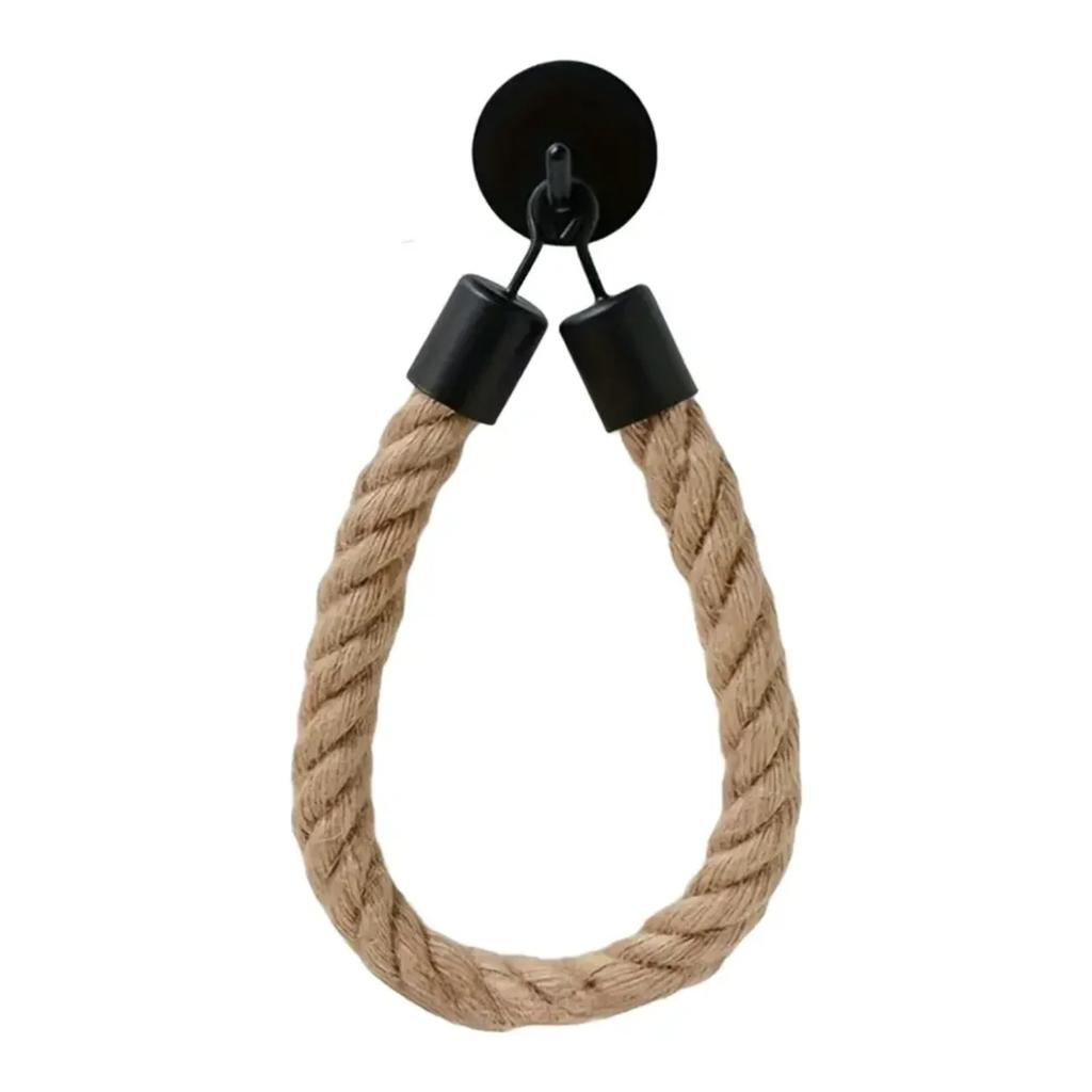Retro Hemp RopeToilet Roll Paper Holders Punchless Wall Mounted Rack Washroom Decor Tissue Holder Bathroom Storage Accessories