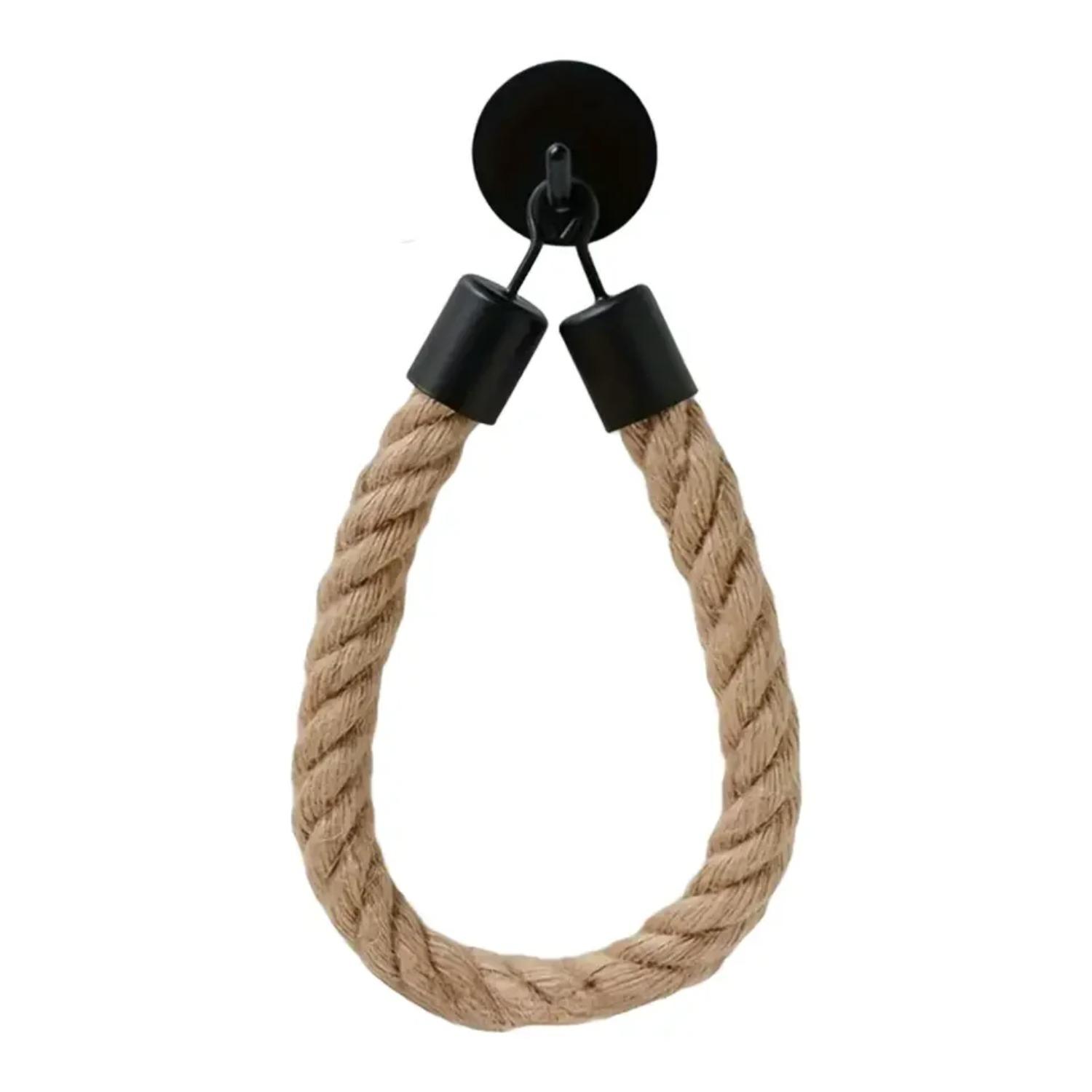 

Retro Hemp RopeToilet Roll Paper Holders Punchless Wall Mounted Rack Washroom Decor Tissue Holder Bathroom Storage Accessories