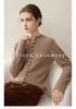 Women's 100% Cashmere Cardigan - Autumn/Winter Rolled Edge, Round Neck Buttoned Knit Sweater Coat