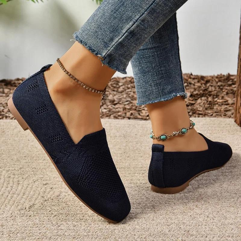 fashion 2024 Hot Sale Women's Shoes Plus Size Women's Vulcanize Shoes Fashion Slip-on Ladies Casual Shoes New Round Head Mesh Sneakers