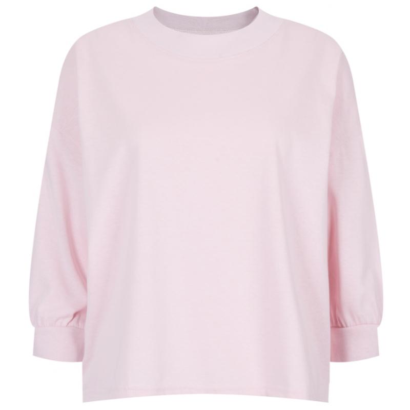 Shop   Women Loose FiT Round Neck 7 Sleeve Plain T shirT Dai Wsh 20385 Green