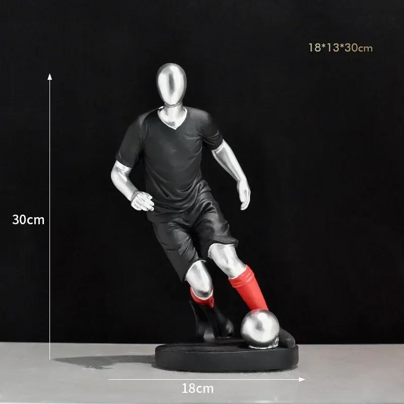 30cm Gold/Silver Football Player Action Figures Resin Statue Crafts Model Home Room Table Decoration Ornaments Collection Gift