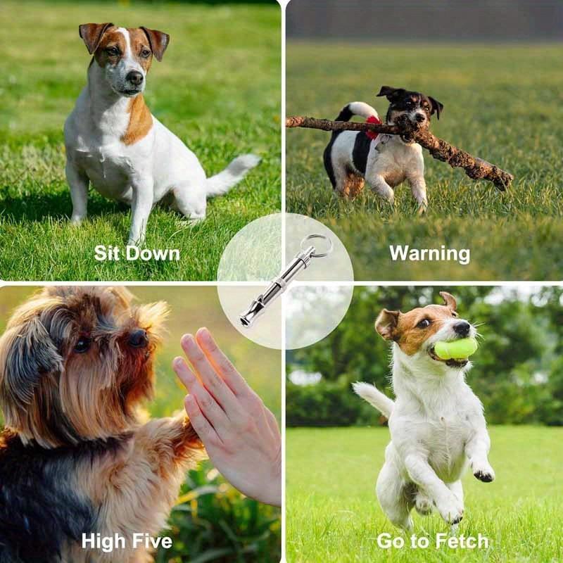 1PC Dog Whistle To Stop Barking Adjustable Sound Pitch Dog Whistle With Keychain Professional Recall Pet Puppy Cat Dog