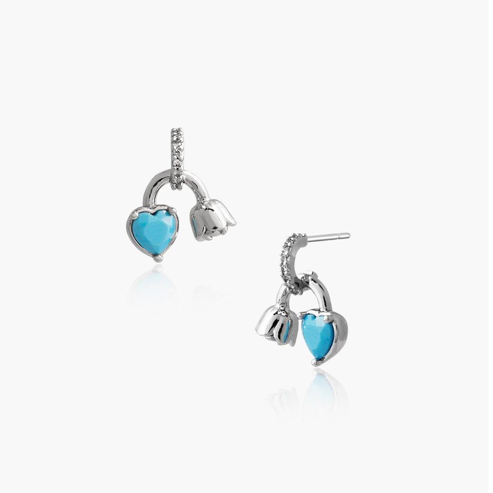 [Turquoise Gemstone] Rose Bella Earrings