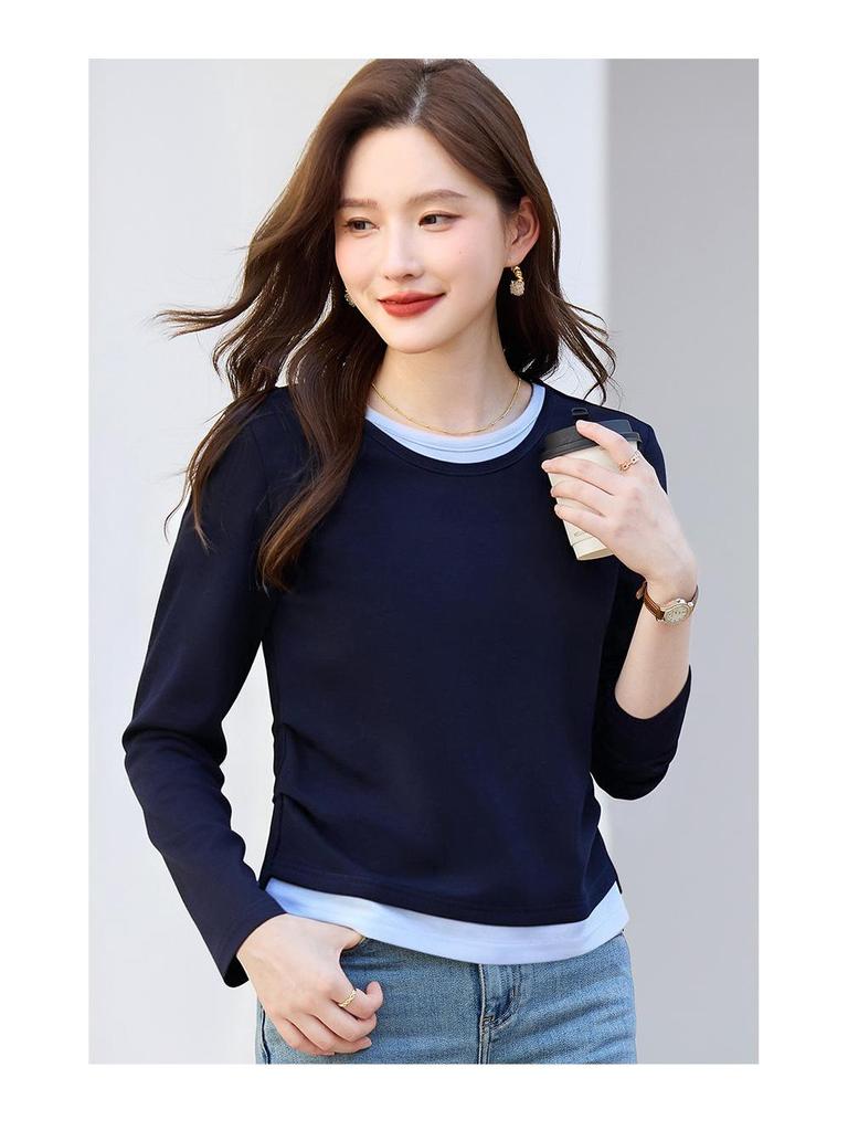 Women's Slim-Fit Long-Sleeve T-Shirt for Spring and Autumn 2026 - Versatile Base Layer or Outerwear.
