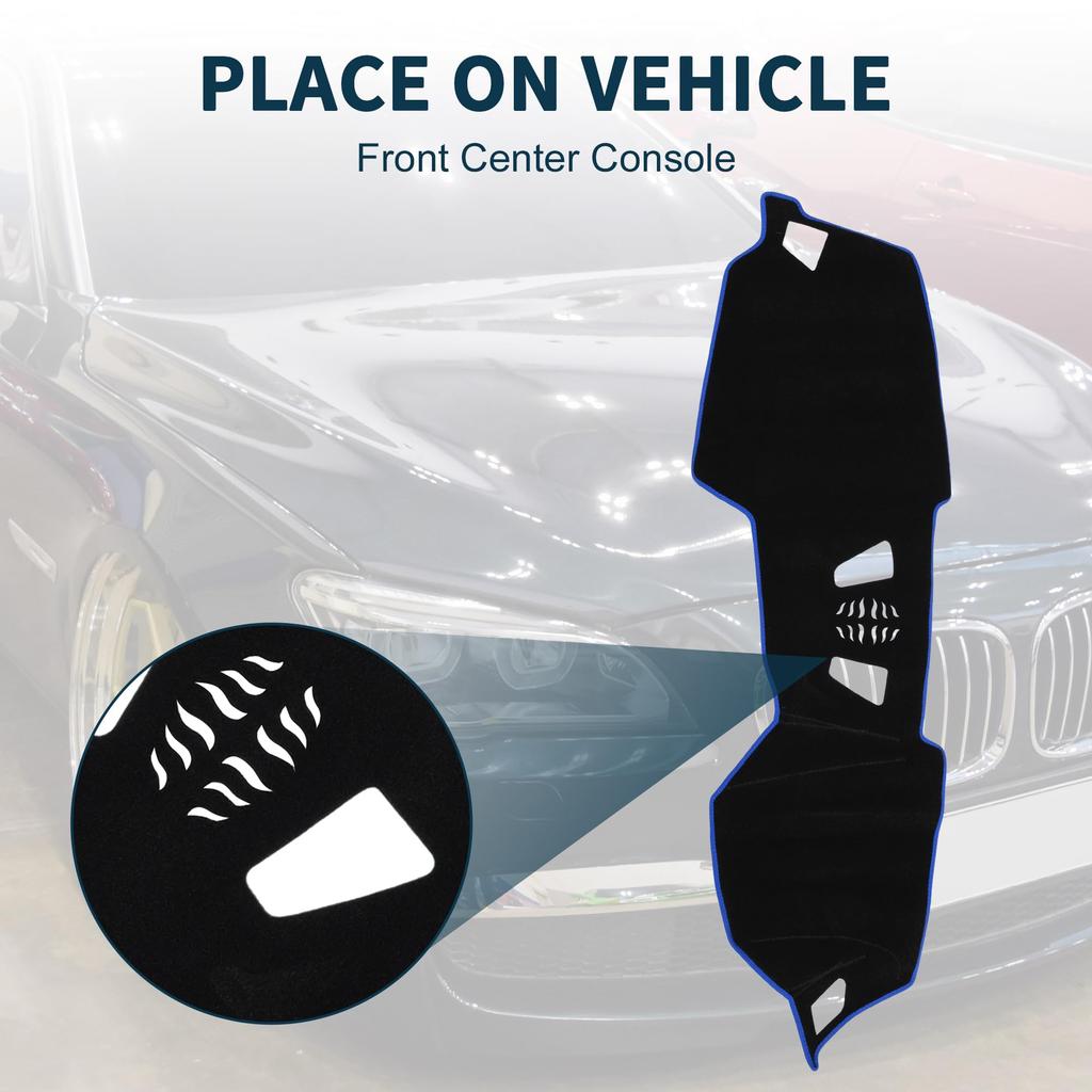 TUCKBOLD Compatible with BMW 4 Series Dashboard Car Dashboard Protective Interior Sun Polyester Black with Blue Set (without HUD) 2021, Mat, Cover,