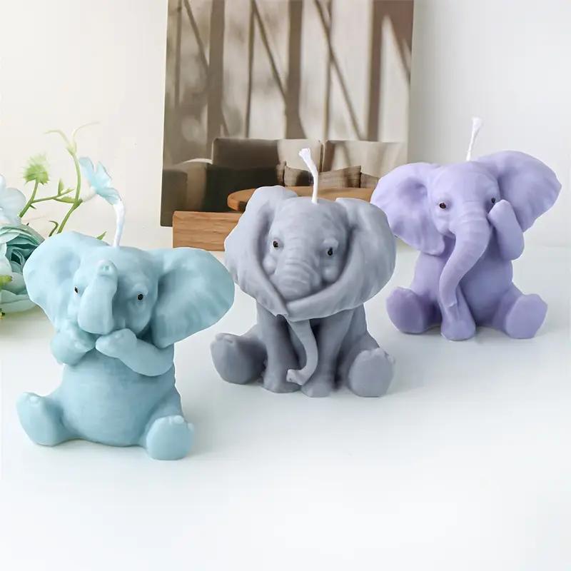 Silicone Elephant Candle Mold Minimalist Animal-Shaped Aroma Relax Plaster Casting Mold DIY Handmade Home Decor Craft Tool