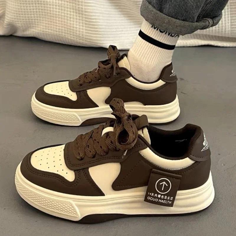 Fashion Women's Sports Shoes 2025 Hot Sale Casual Lace-up Design Non-slip Thick-soled Student Shoes Spring Autumn Outdoor Walking Shoes