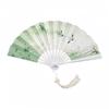 Hanfu Fan for Boys, Chinese Style 8inch Plastic Fan with Tassel Pendant, Trendy Folding Fan for Children, Silk Cloth, Ancient Style, Tear-Resistant