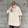 Vintage T-shirt Short Sleeve Men's Summer Design Sense Vibe Print Oversize Half Sleeve T-shirt