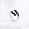 European and American Moonstone Pear-shaped Ring Female Victorian Retro Relief Bow Bosnian Style Ring