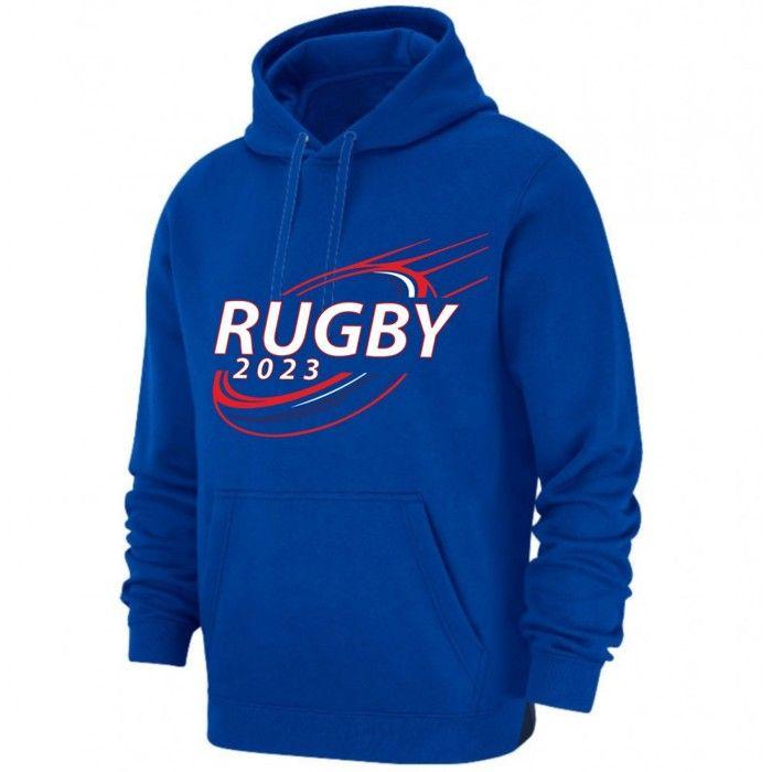 Sweat à capuche Rugby homme bleu royal - - Bleu royal
