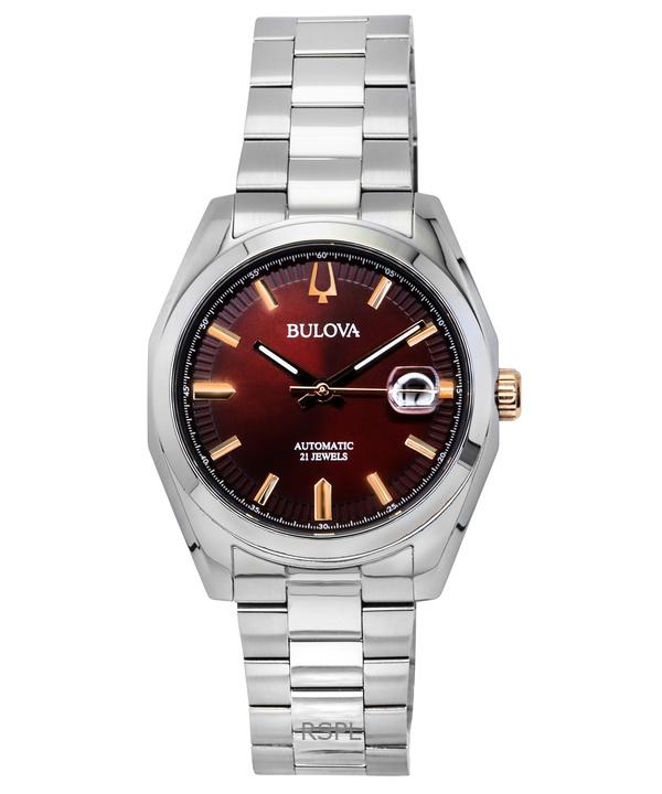

Bulova Surveyor Нержавеющая сталь Бордовый циферблат Автоматические мужские часы 98B422 бордовый