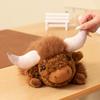 Lifelike Highland Cow Yak Plush Toy Brown Curly Fur Stuffed Animal Farm Collectible For Nature Wildlife Enthusiasts Display Gift