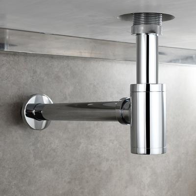 Modern Design Bathroom Basin Bottle Trap Adjustable Height Brass Waste Pipe Chrome Finished P-Trap Drain Tube Kit for Sink