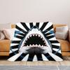 Shark Tooth Stripe Abstract Flannel Printed Blanket Suitable for All Seasons Suitable for Living Room Office Sofa and Travel