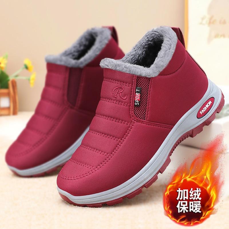 Women S Winter Fleece Lined Slip On Casual Cotton Shoes