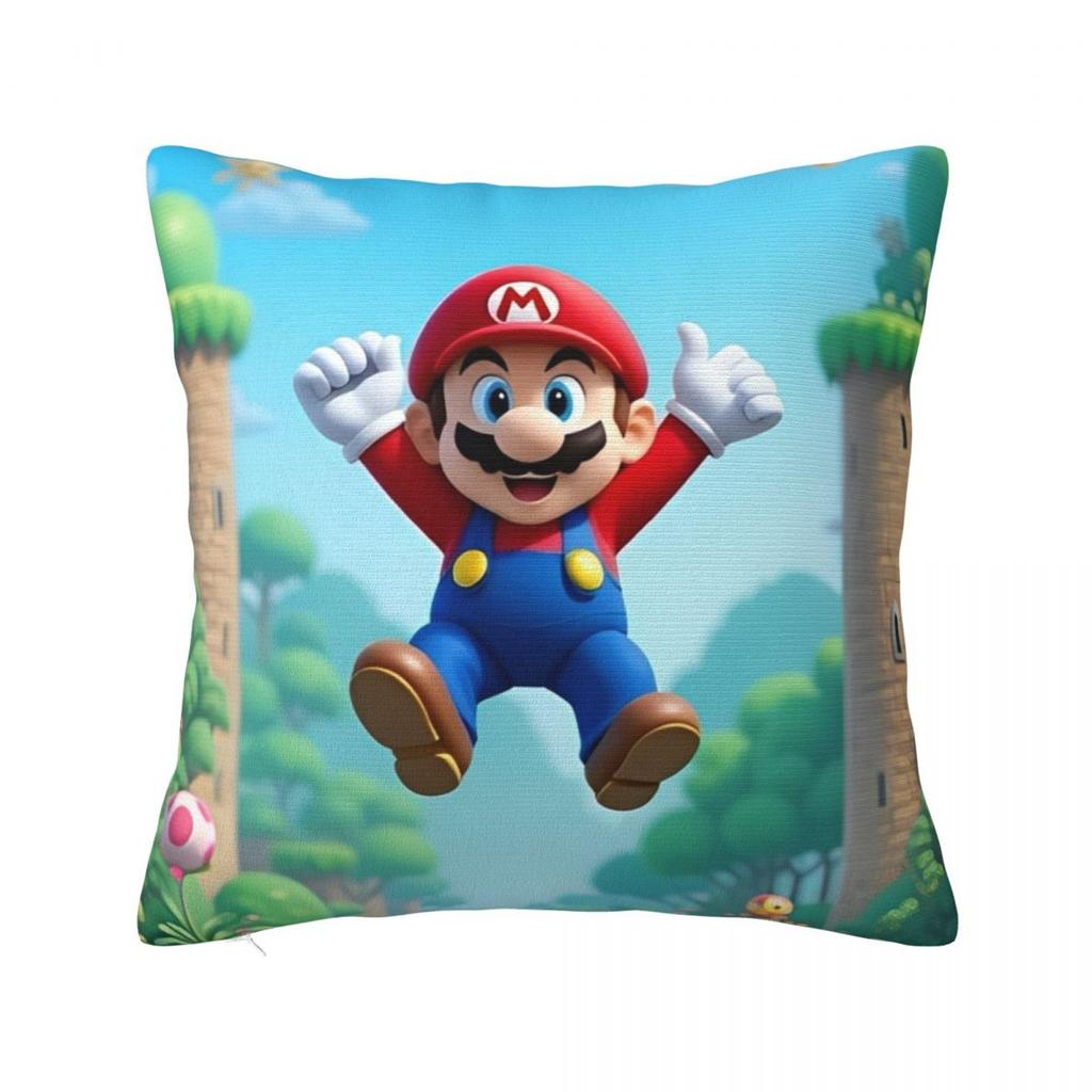 Super Marios Cup Collection Pillowcases Polyester Bed Car Cushion Cover Funny Home Decoration Pillowcase 40*40
