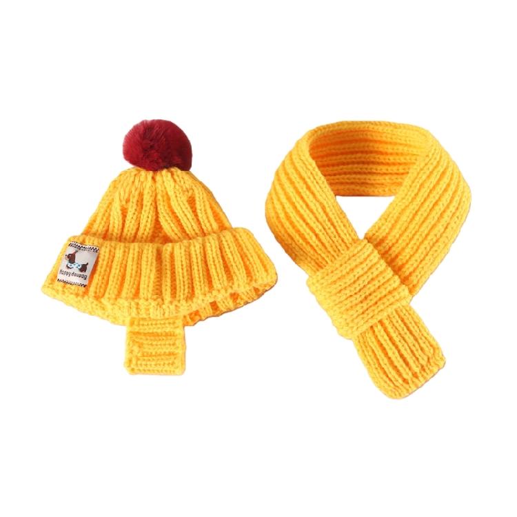2Pieces Dog Costumes Knitted Hat Scarf Set Warm Winter Hat Scarf Pet Costume Accessories for Small Dogs and Cats Gift