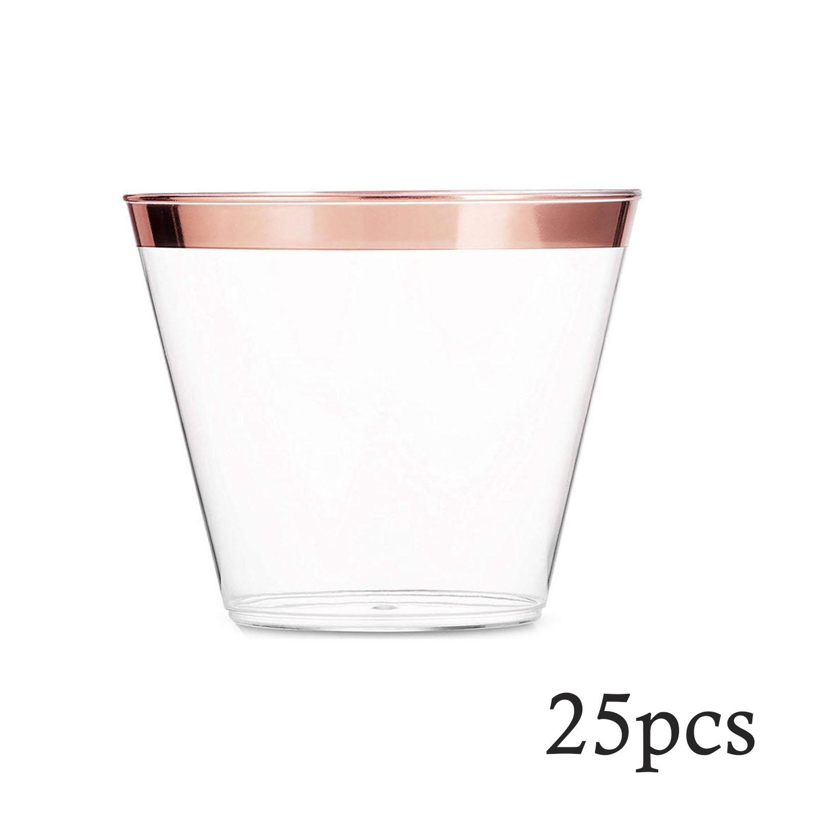 

Gold Stamping Plastic Cup Personalized Plastic Wine Mugs For Party 25pcs