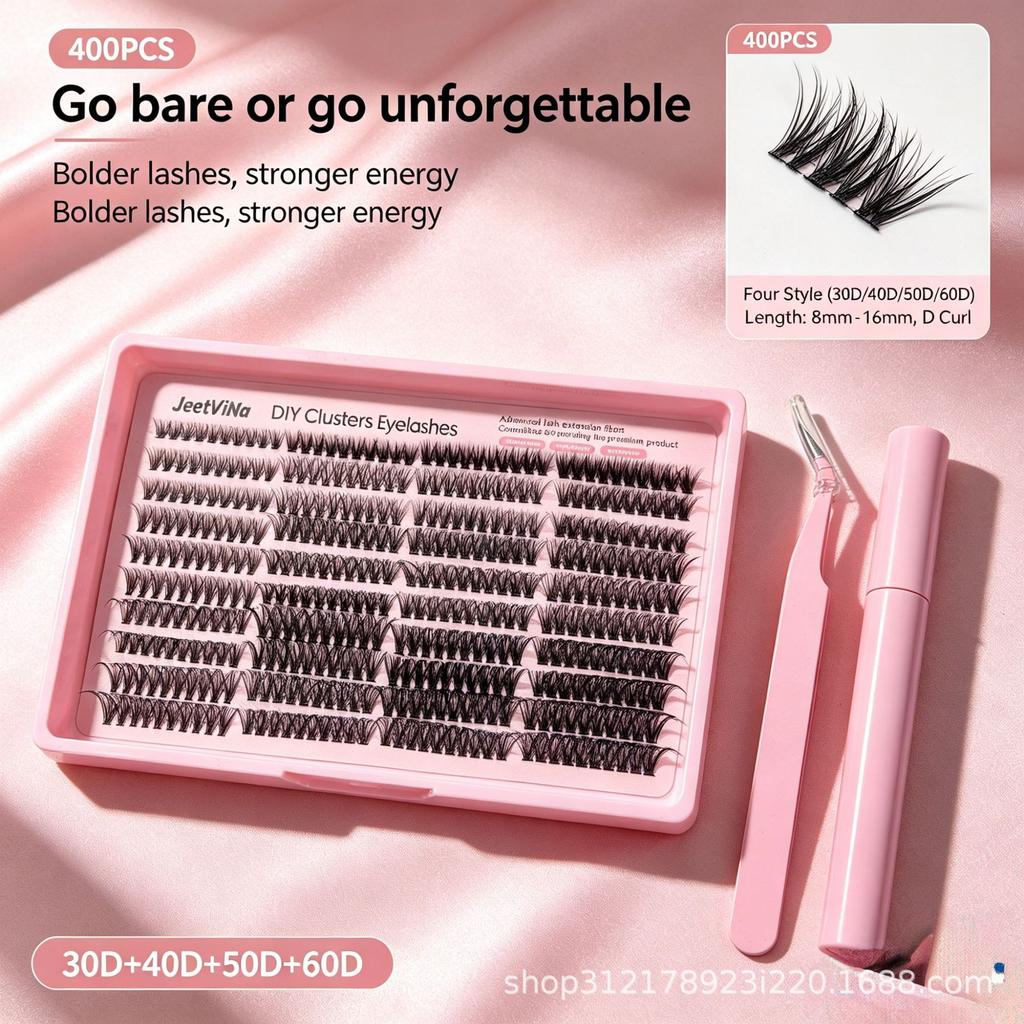 False Eyelash Set Glue Single Cluster Dense Glue-Free Exaggerated Super Long Whole Large Capacity Eyelash Book
