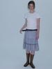 Eleleldijainseutyudio Satin Lace Tired Skirt_Steel Gray