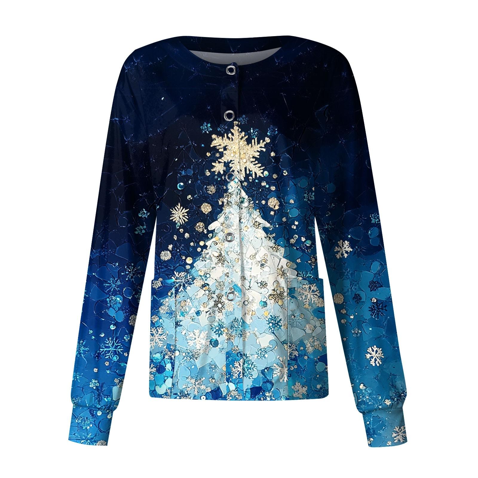 

Женская повседневная одежда с длинным рукавом и рождественским принтом, кардиган, верхняя одежда, униформа XXXXXL