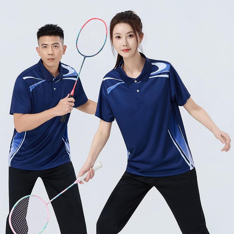Quick-Dry Badminton Polo Shirt Men Women Breathable Short Sleeve Sport T-Shirt Team Events Casual Wear Corporate