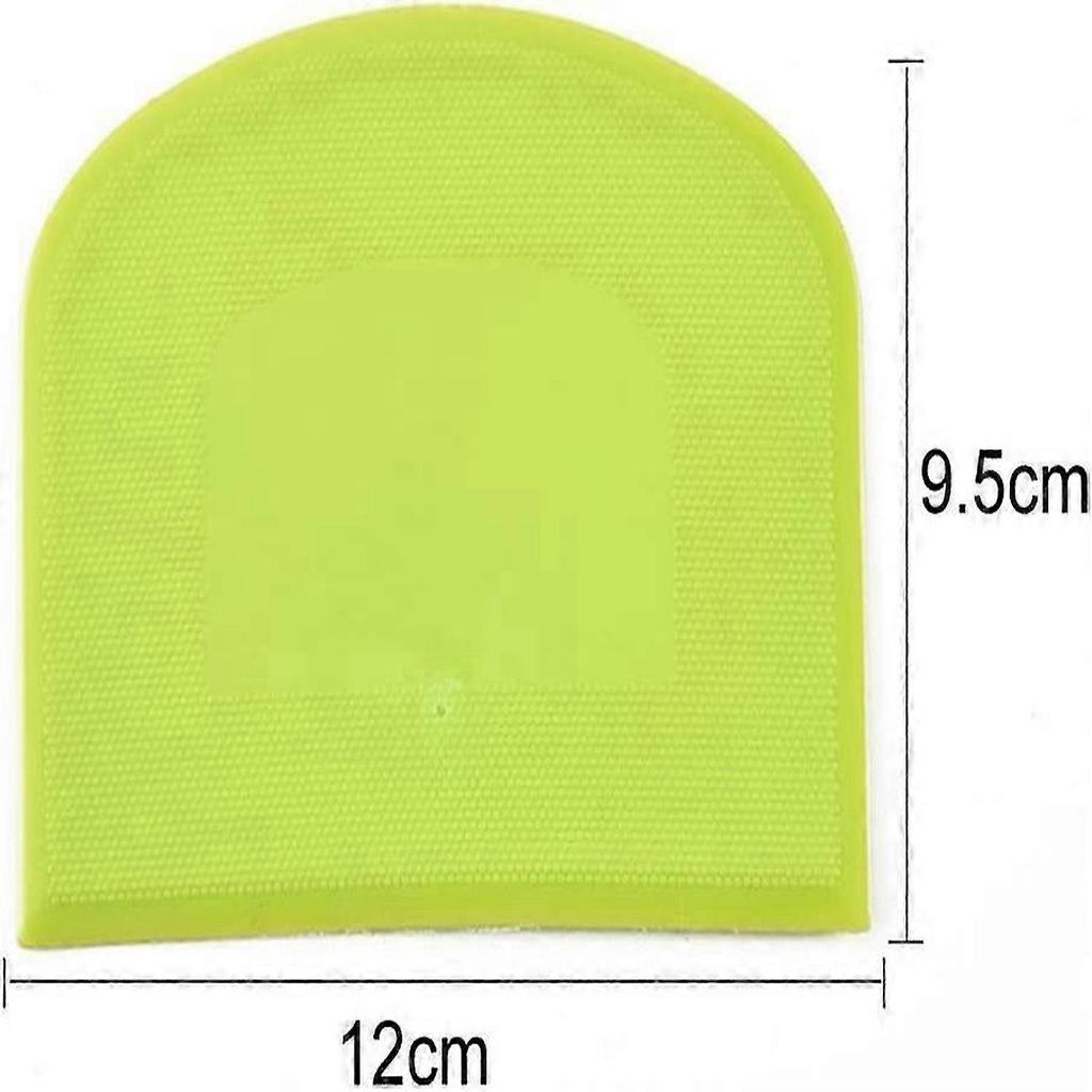 2 Pieces Dough Scraper Food-safe Plastic Dough Cutter Multipurpose Food Scrappers , White, Green