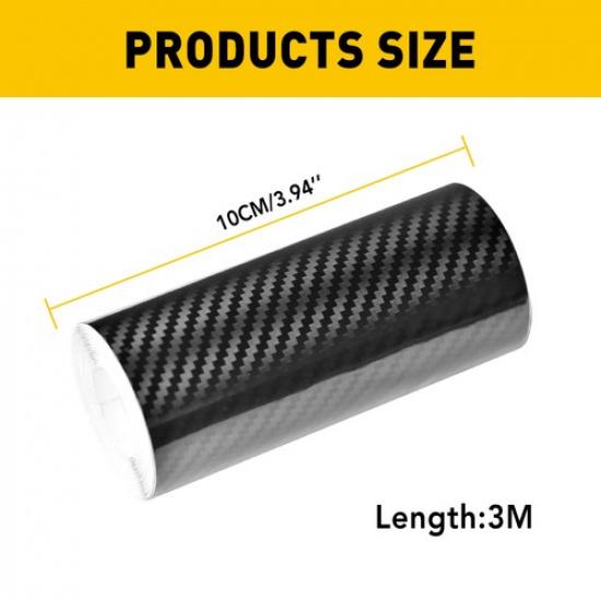5D Ultra Shiny Black Glossy Carbon Fiber Wrap Sticker Vinyl Film Decal 10CM*3M