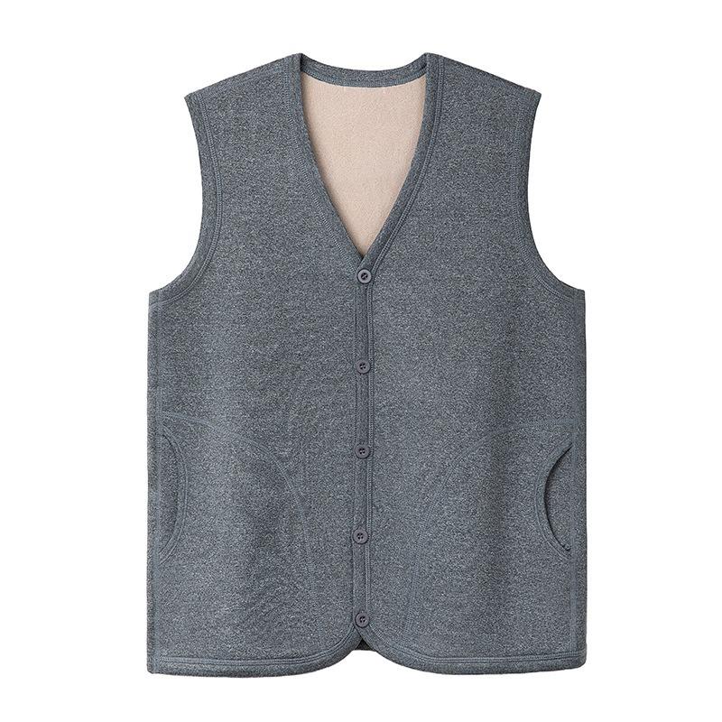 Men's and Women's Vests To Keep Warm In Autumn and Winter, Dad Cardigan with Fleece and Cold Vest