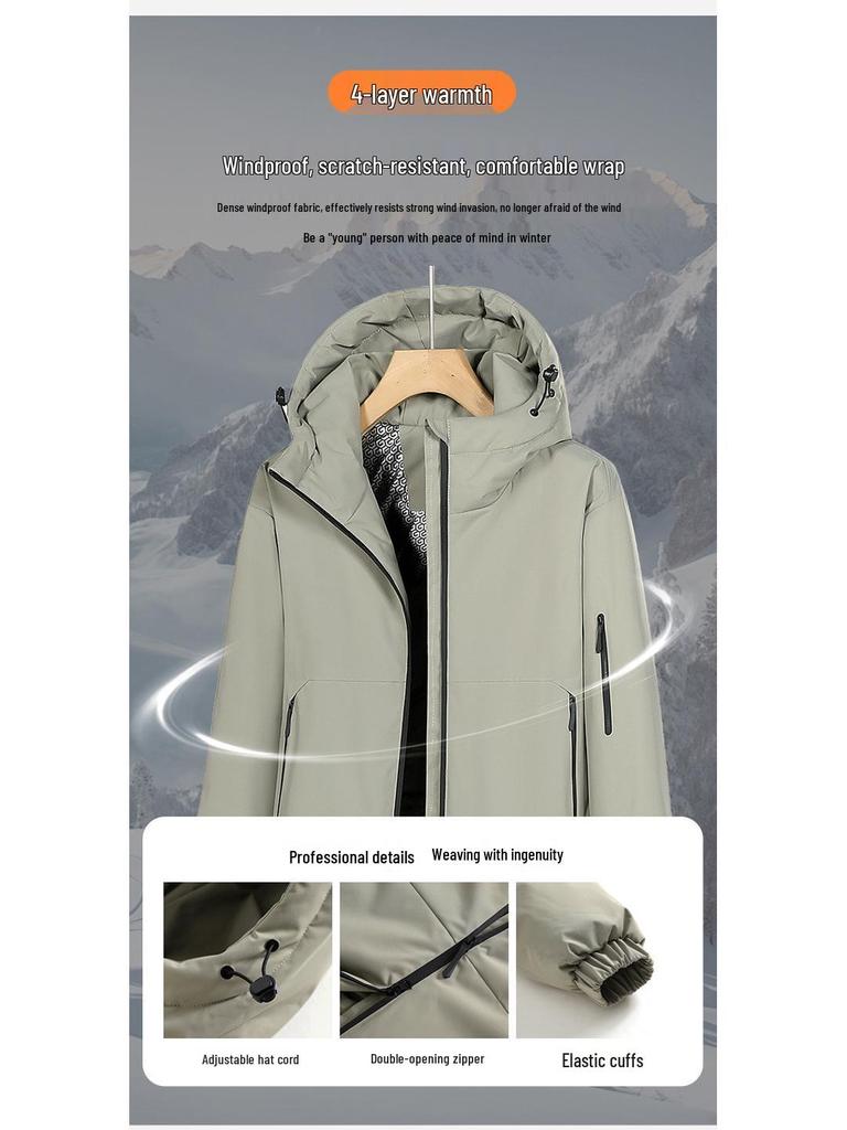 Men's Trendy Loose-Fit Graphene Hooded Winter Puffer Jacket