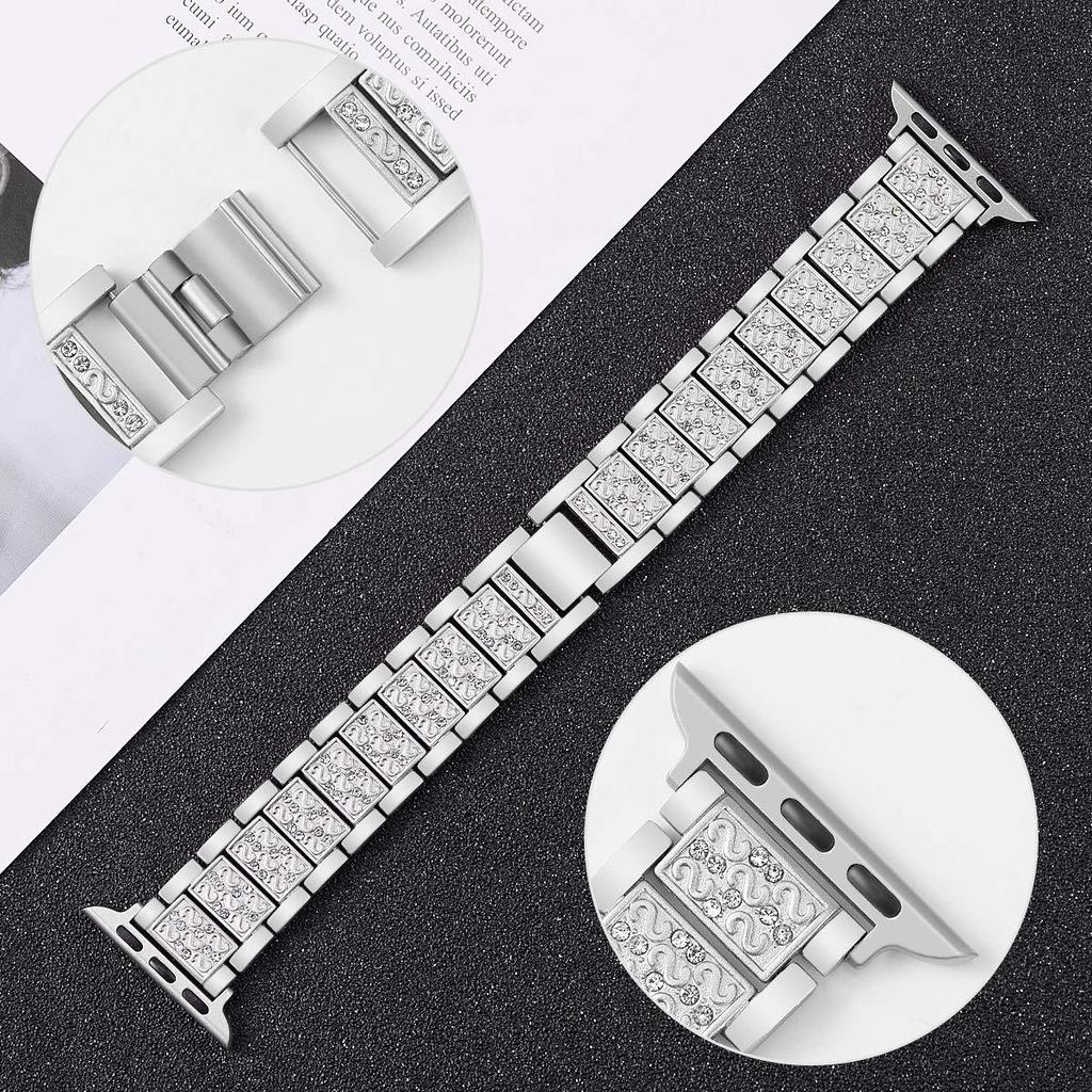 Diamant Bling Armband für Apple Watch Armband 40mm 45mm 44mm 41mm 42mm 38mm Metallarmband für IWatch Serie 8 7 SE 6 5 4 Damen Armband
