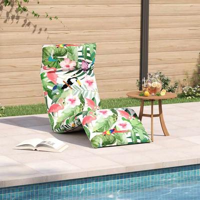 Folding Sun Lounger Multicolored 175 X 54 X 8.5 Cm Oxford Fabric