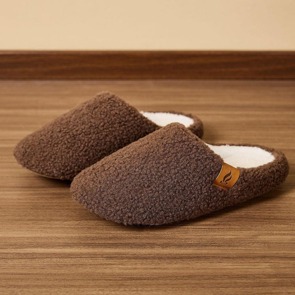 Cozy Non-Slip Fuzzy Indoor Slippers - Soft Sole, Warm Plush Cotton, Perfect for Autumn & Winter