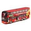 1:42 Scale Double-Decker Toy Bus, City Sightseeing Metal Alloy Model Car Pull Back Sound & Light Collection For Boys, Kid