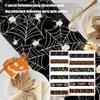 Classical Halloween Party Table Cover With Pumpkin Spiderweb Skull Pattern Washable Linen Fabric Table Runner Decoration