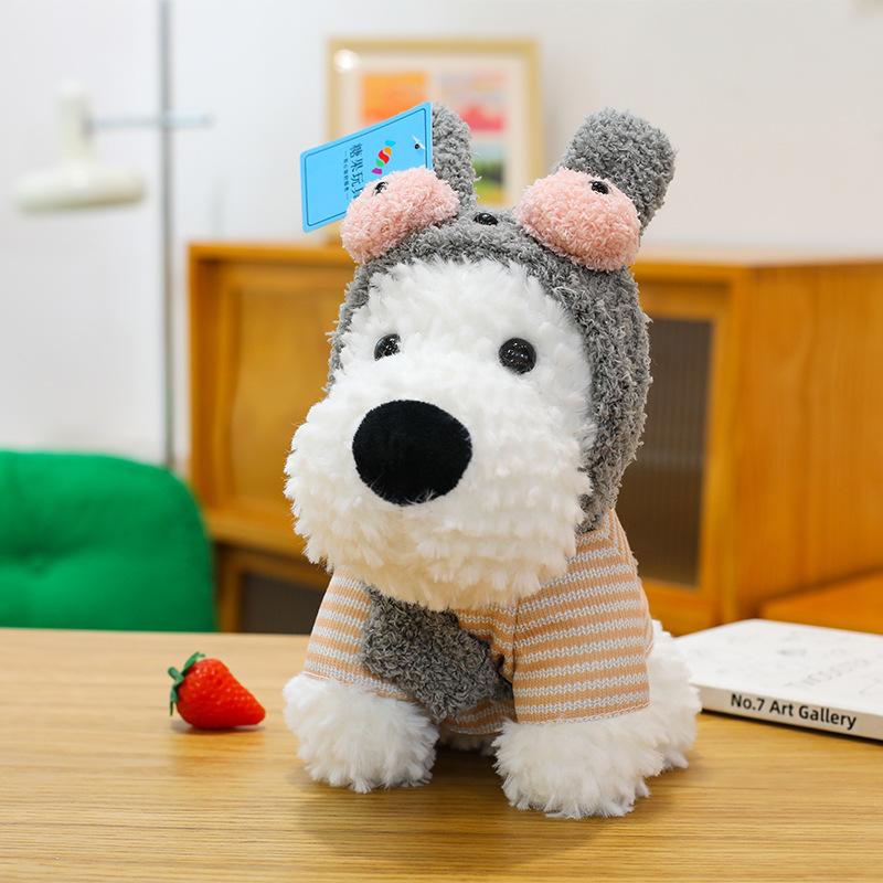 Popular West Highland Puppy Pendant Plush Doll Cute Dressed Dog Keychain Charm Scribbled Dog Doll